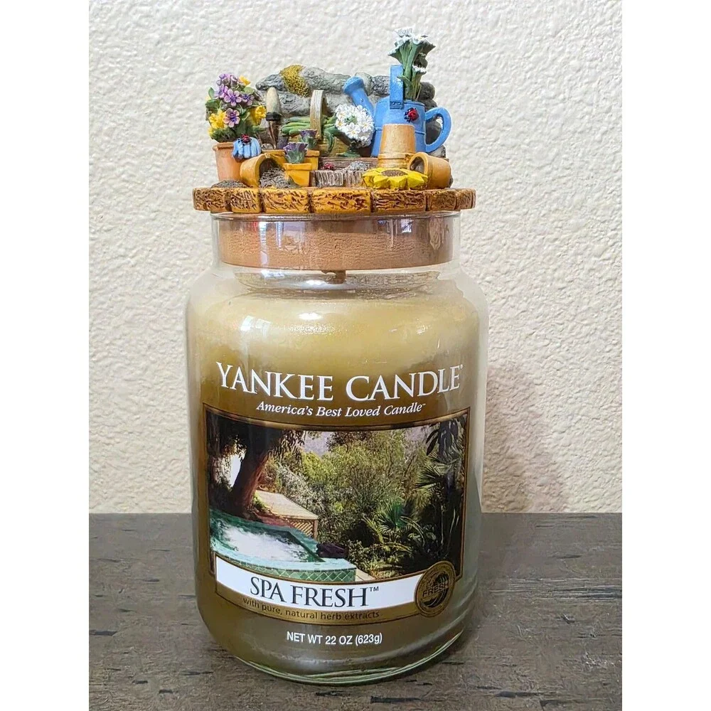 Retired Yankee Candle Spa Fresh Unused Our America Topper 22oz Large Jar Rare